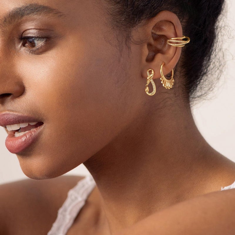 MYEARS Women Ear Cuff Earring Gold Non Pierced Ear Cartilage Clip on Wrap Hoop 14K Gold Filled Tiny Boho Beach Simple Minimalist Delicate Handmade Hypoallergenic Jewelry Gift-Sold as Single/Pair - Image 1
